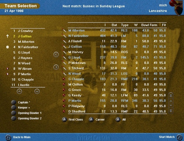 Скриншот из игры International Cricket Captain под номером 3