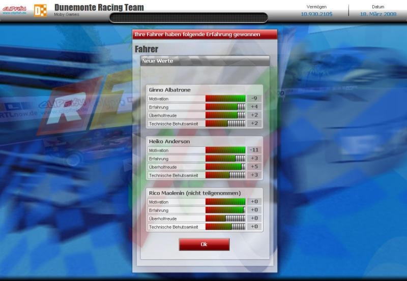 Скриншот из игры RTL Racing Team Manager под номером 1