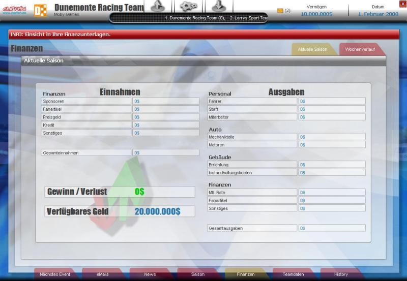 Скриншот из игры RTL Racing Team Manager под номером 10