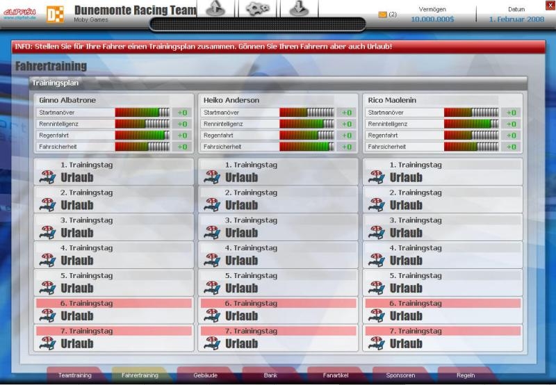 Скриншот из игры RTL Racing Team Manager под номером 15