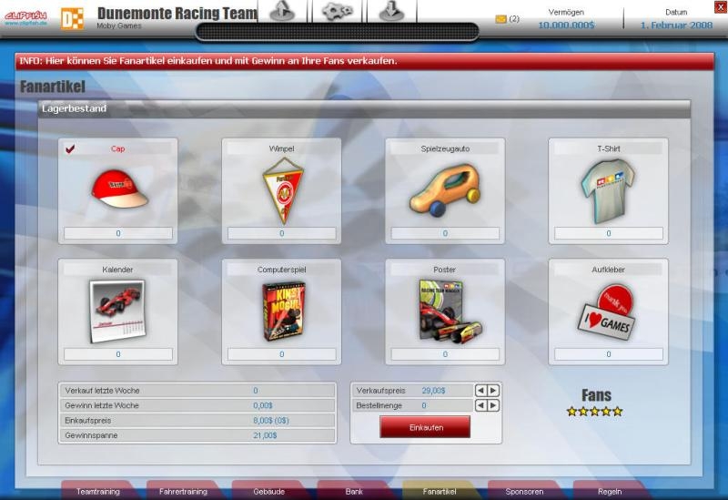 Скриншот из игры RTL Racing Team Manager под номером 18