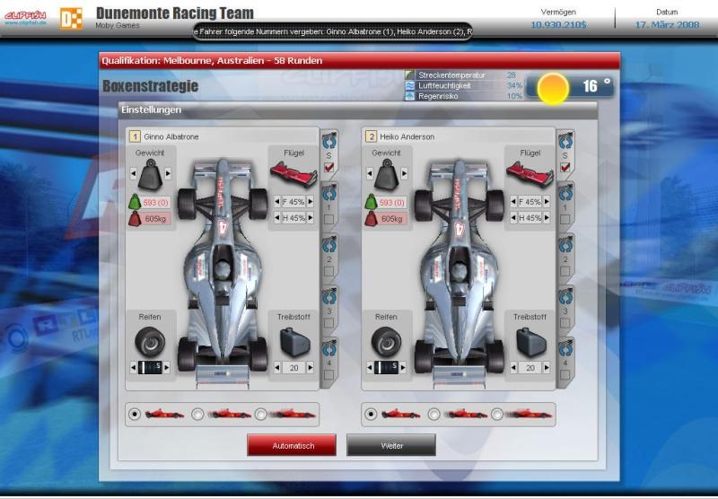 Скриншот из игры RTL Racing Team Manager под номером 20