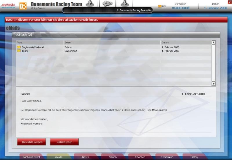 Скриншот из игры RTL Racing Team Manager под номером 8