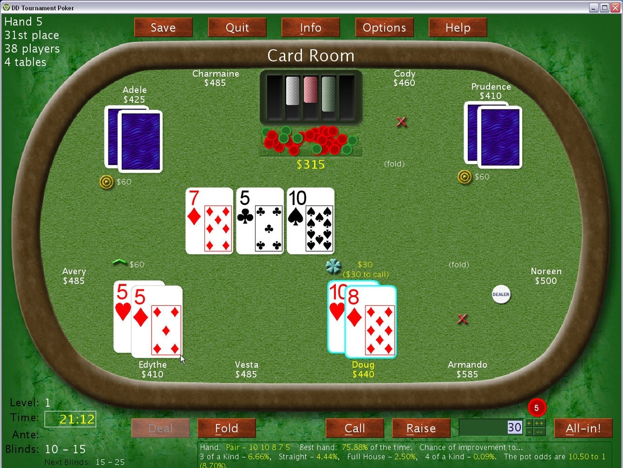 Скриншот из игры DD Tournament Poker: No Limit Texas Hold
