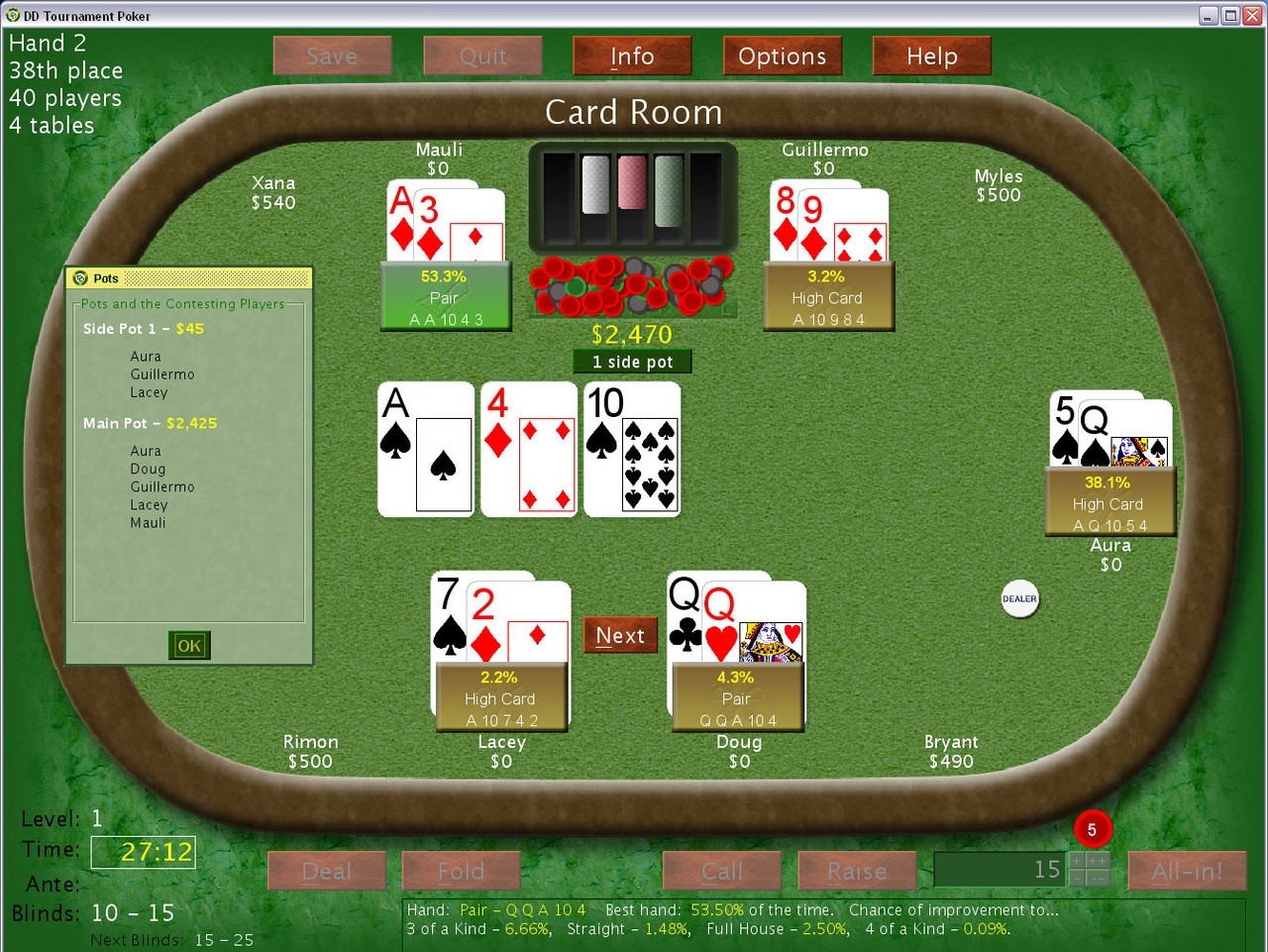 Скриншот из игры DD Tournament Poker: No Limit Texas Hold