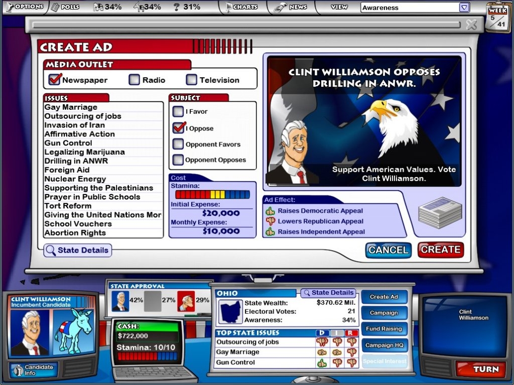 Скриншот из игры Political Machine, The под номером 4