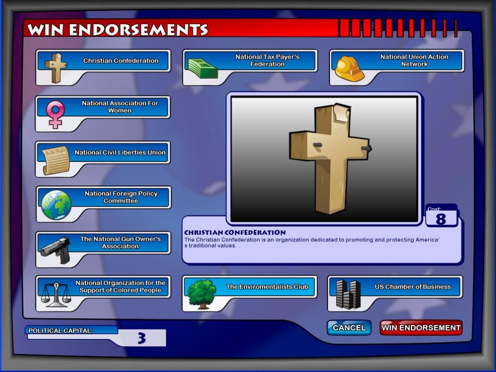 Скриншот из игры Political Machine, The под номером 9