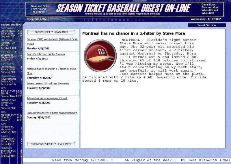 Скриншот из игры Season Ticket Baseball 2003 под номером 17