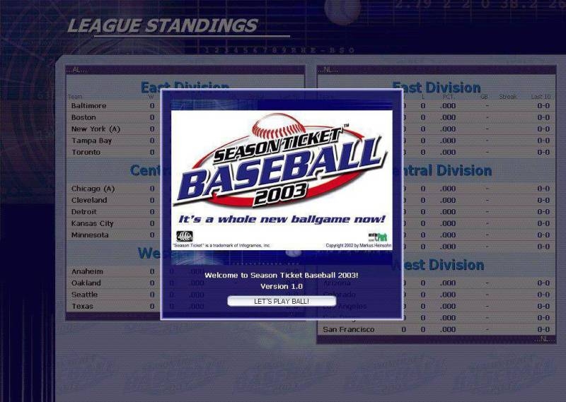 Скриншот из игры Season Ticket Baseball 2003 под номером 19