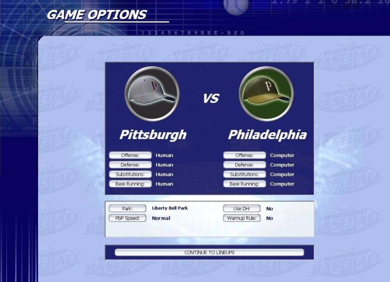 Скриншот из игры Season Ticket Baseball 2003 под номером 6