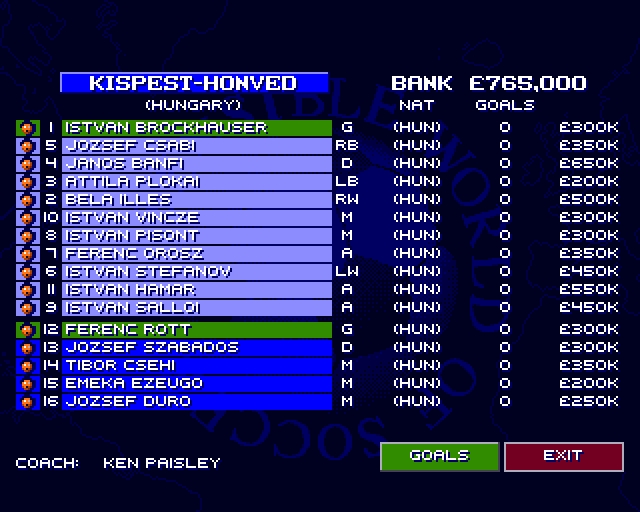 Скриншот из игры Sensible World of Soccer 96/97 под номером 6