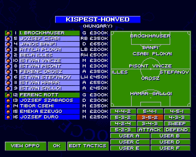 Скриншот из игры Sensible World of Soccer 96/97 под номером 8