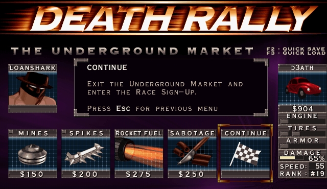 Скриншот из игры Death Rally под номером 16