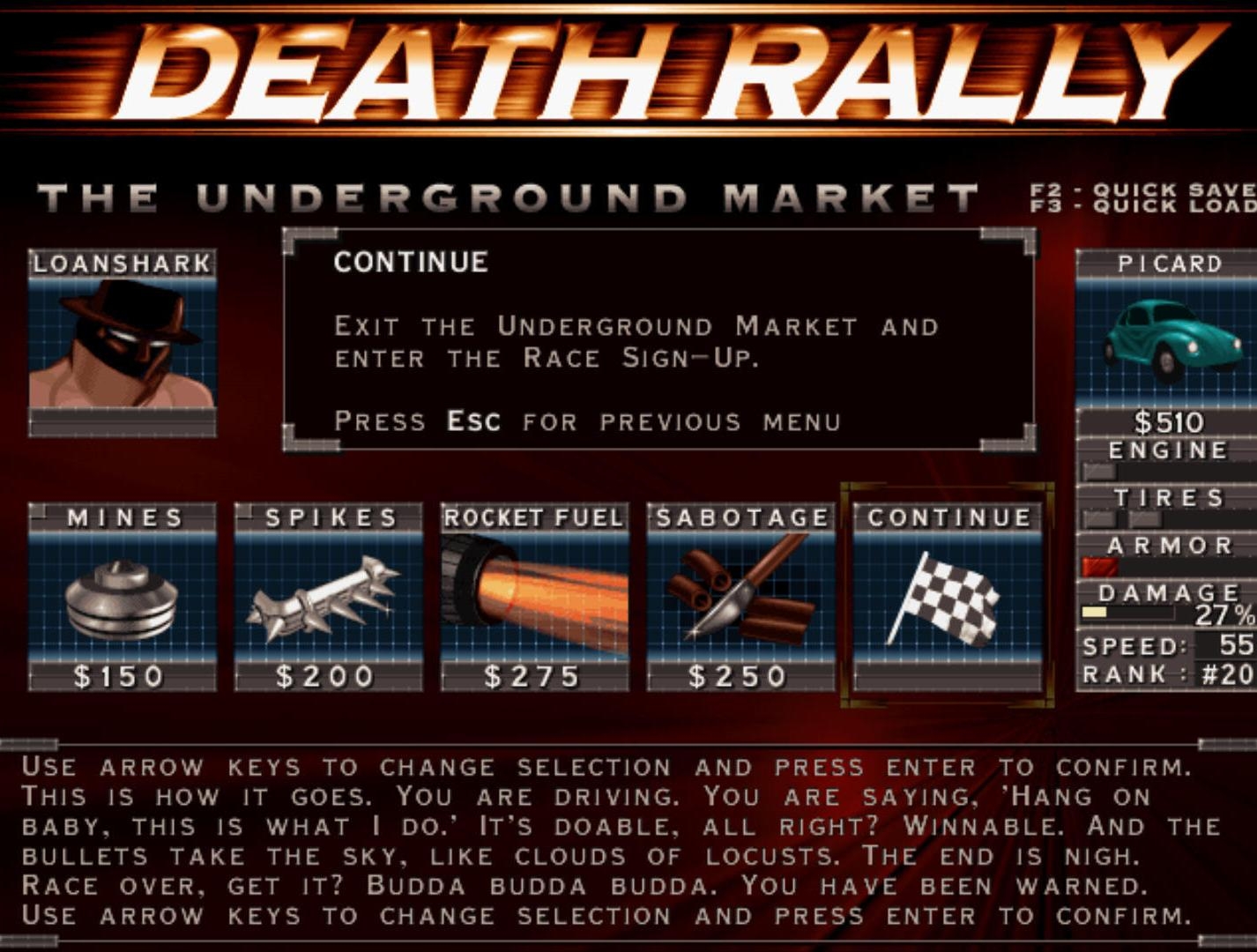 Скриншот из игры Death Rally под номером 9