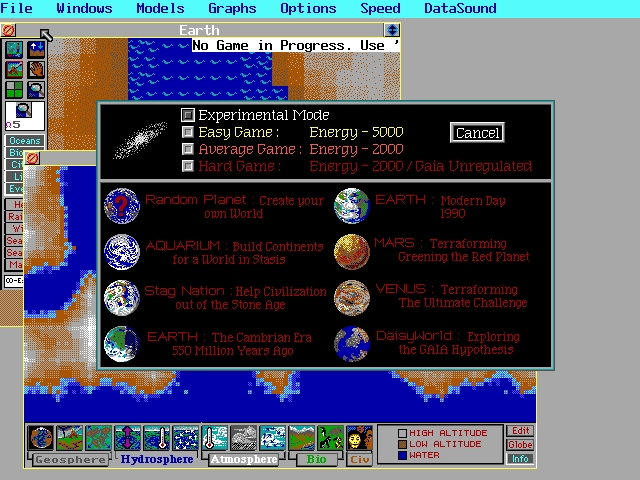 Скриншот из игры SimEarth: The Living Planet под номером 2