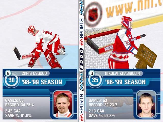 Скриншот из игры NHL 2000 под номером 9