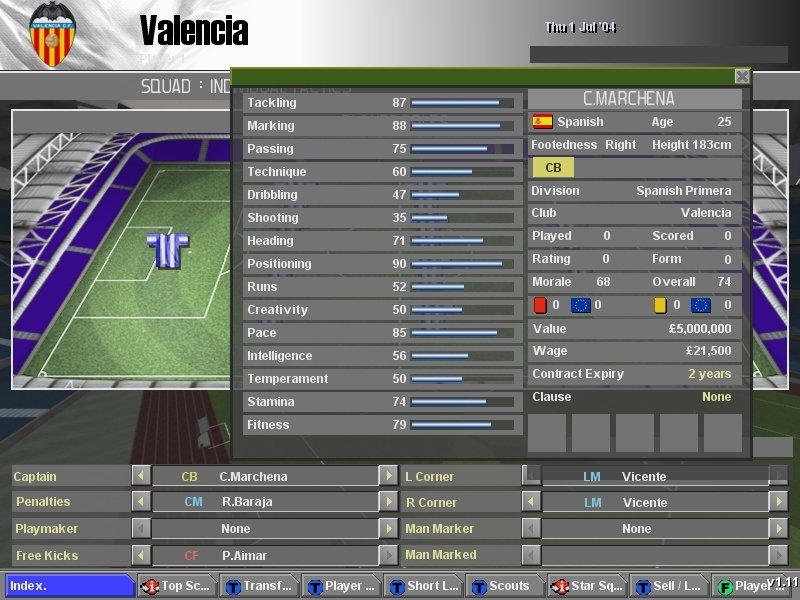 Скриншот из игры Professional Manager 2005 под номером 3