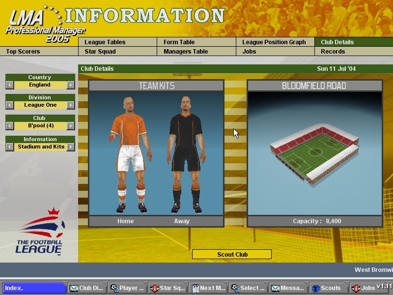 Скриншот из игры Professional Manager 2005 под номером 5