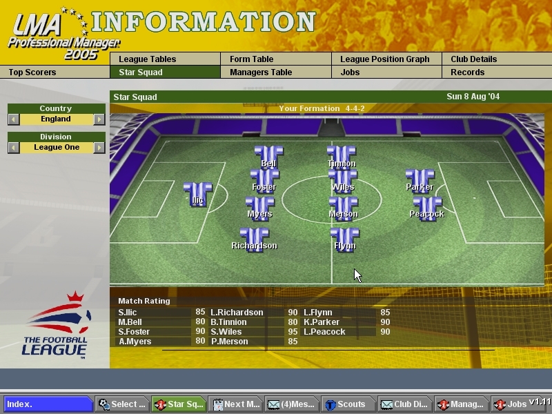 Скриншот из игры Professional Manager 2005 под номером 6