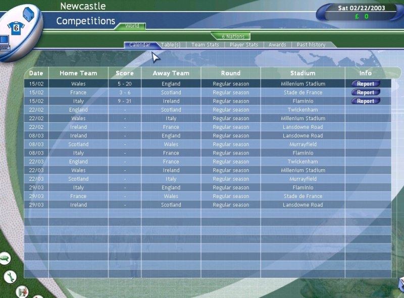 Скриншот из игры Pro Rugby Manager 2004 под номером 26
