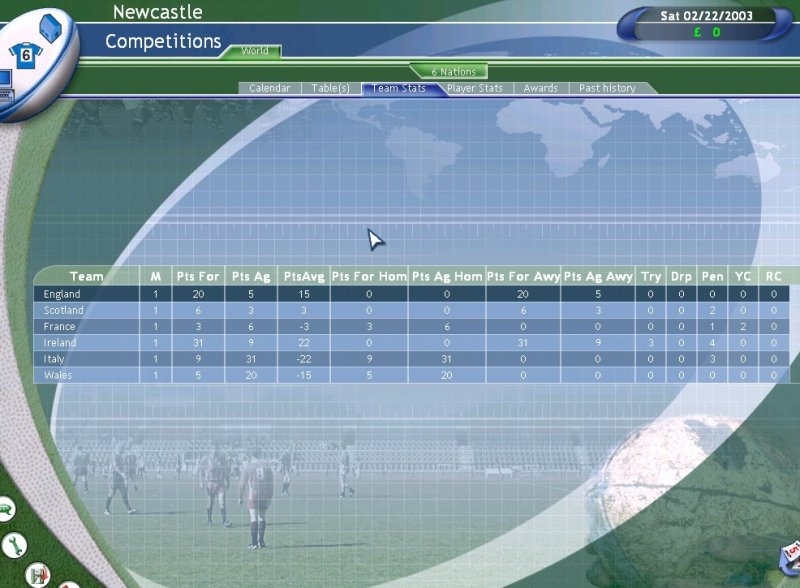 Скриншот из игры Pro Rugby Manager 2004 под номером 27
