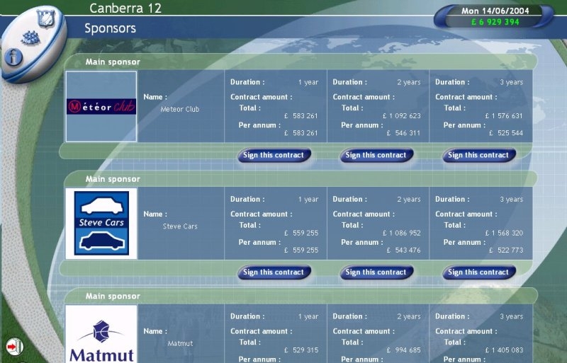 Скриншот из игры Pro Rugby Manager 2004 под номером 46