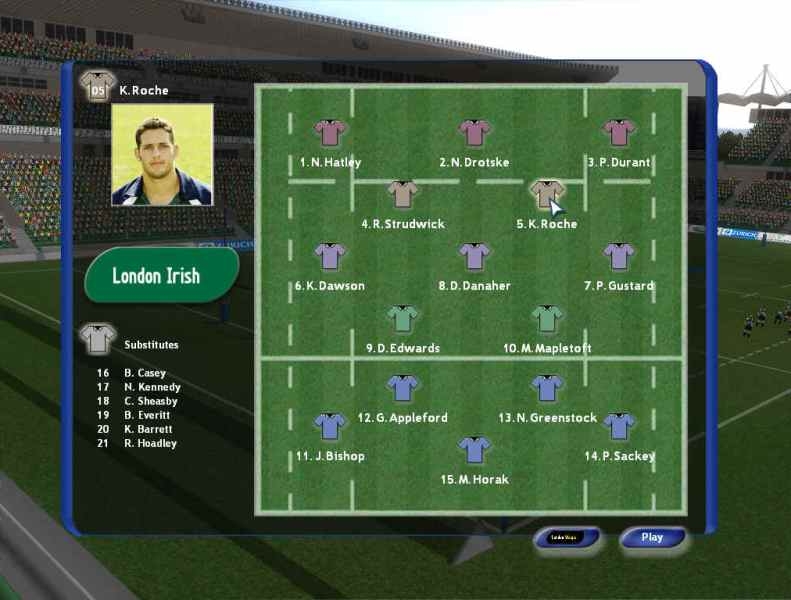 Скриншот из игры Pro Rugby Manager 2004 под номером 69