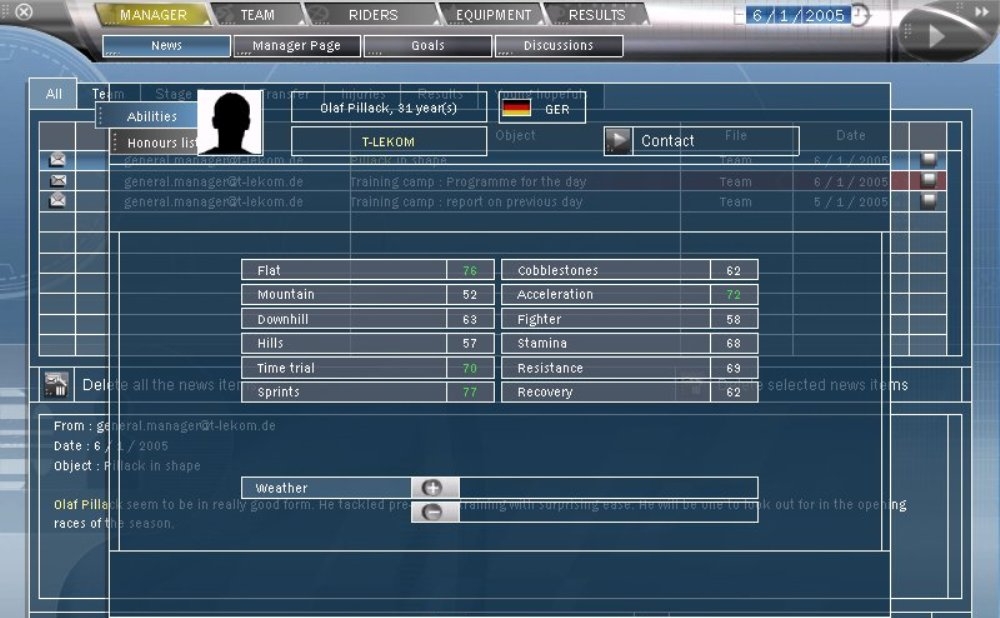 Скриншот из игры Pro Cycling Manager под номером 18
