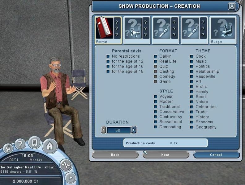 Скриншот из игры Prime Time: Der Fernsehmanager под номером 10