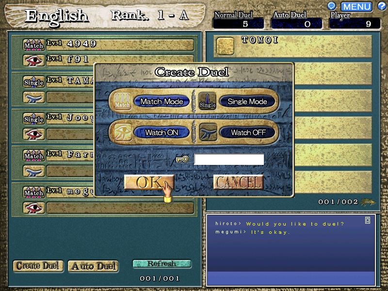 Скриншот из игры Yu-Gi-Oh! ONLINE под номером 4