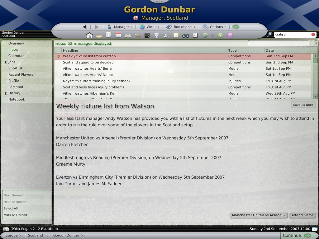 Скриншот из игры Football Manager 2008 под номером 19