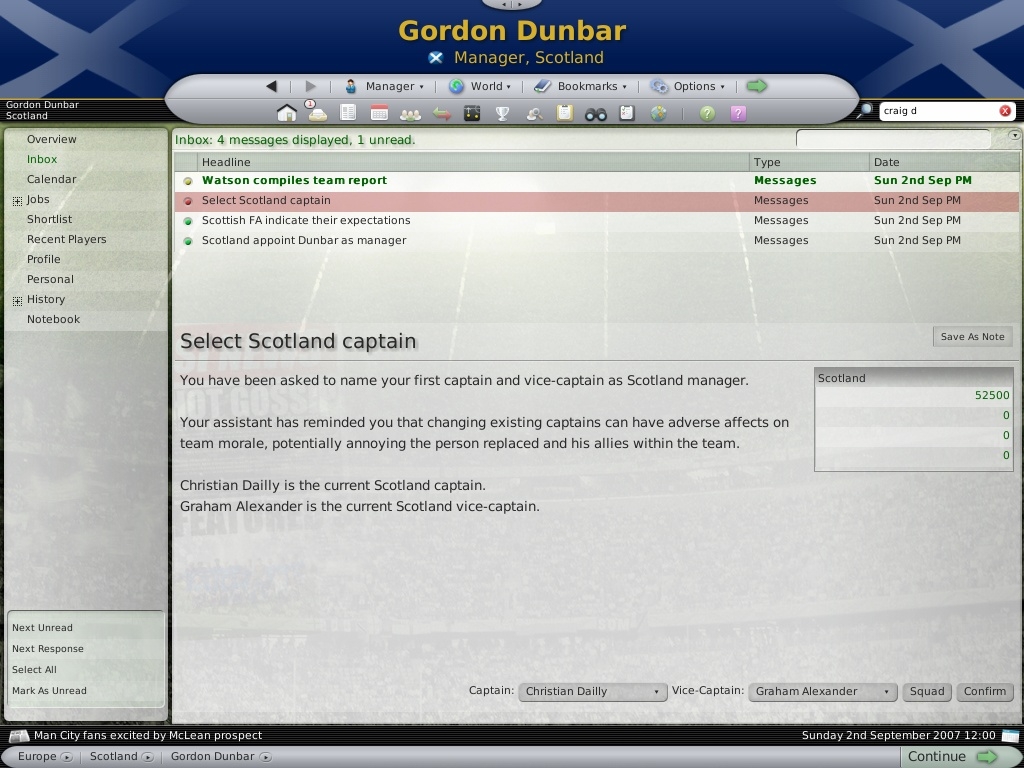 Скриншот из игры Football Manager 2008 под номером 20