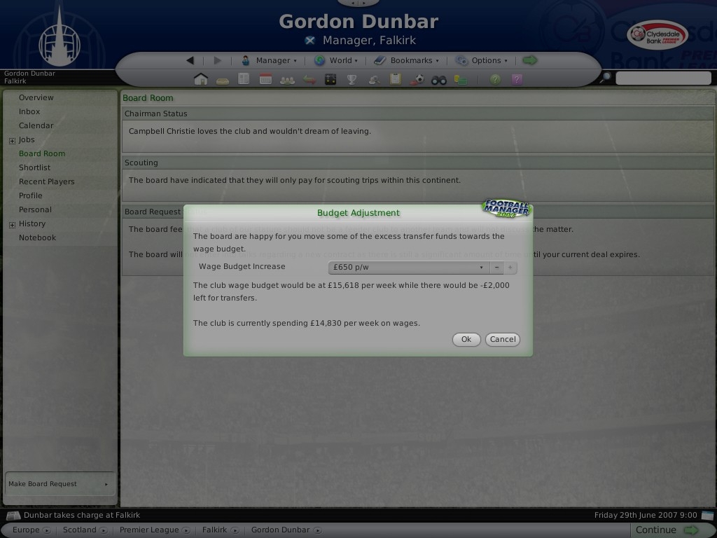 Скриншот из игры Football Manager 2008 под номером 3