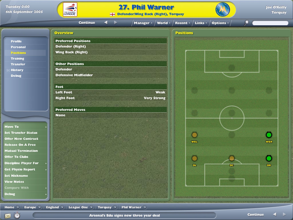 Скриншот из игры Football Manager 2006 под номером 29