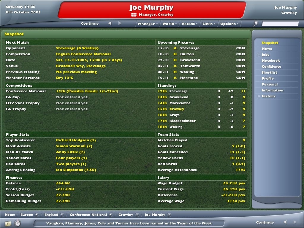 Скриншот из игры Football Manager 2006 под номером 31