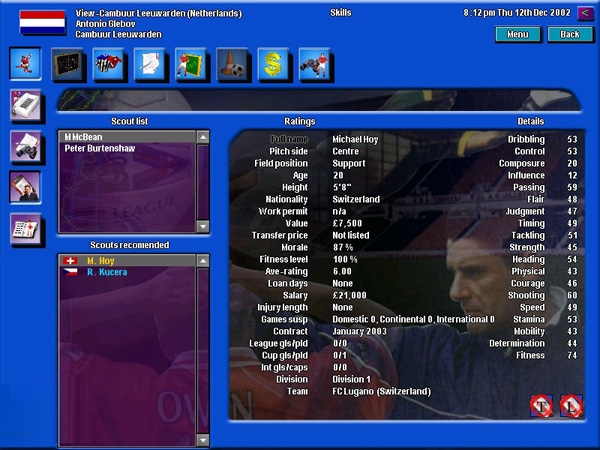 Скриншот из игры Football Masters 2002/03 под номером 1