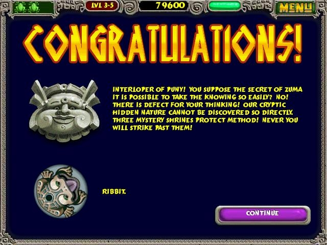 Скриншот из игры Zuma Deluxe под номером 33