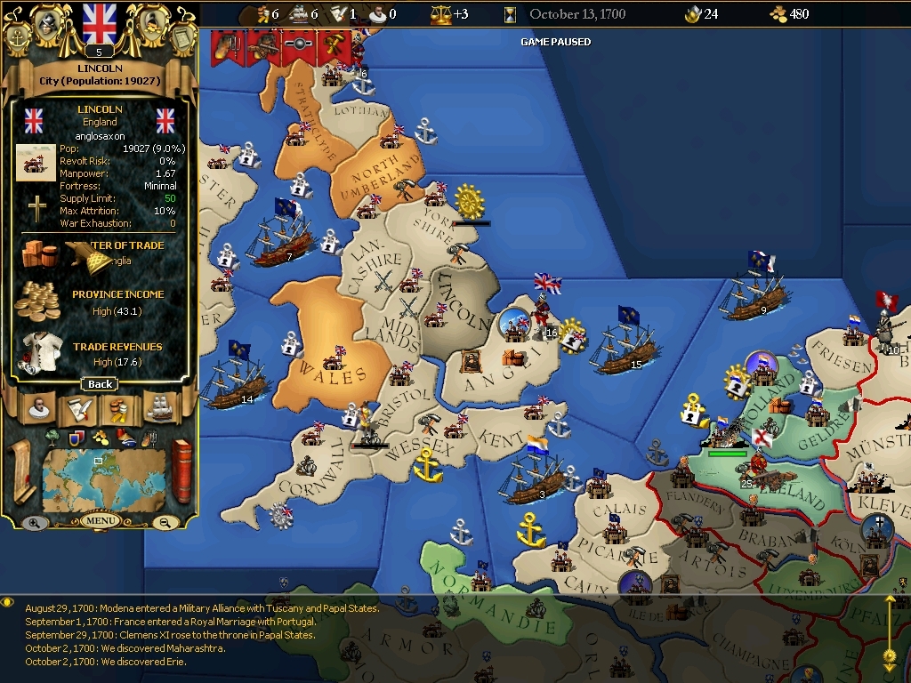 Скриншот из игры For the Glory: A Europa Universalis Game под номером 3