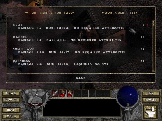Скриншот из игры Diablo под номером 28