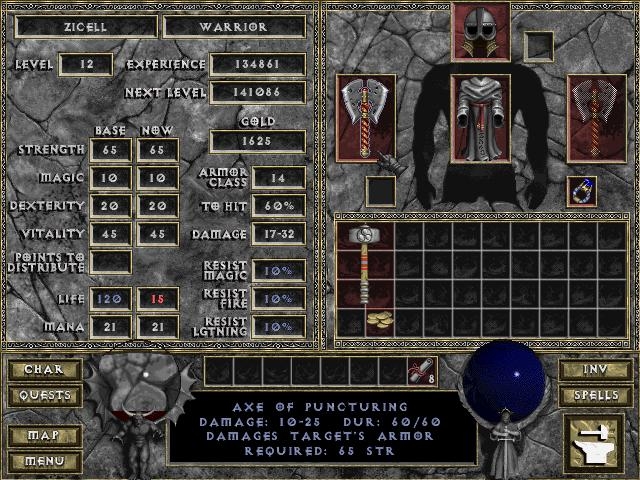 Скриншот из игры Diablo под номером 40