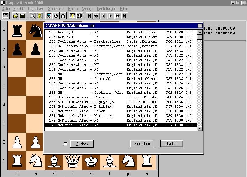 Скриншот из игры Karpov Schach 2000 под номером 1
