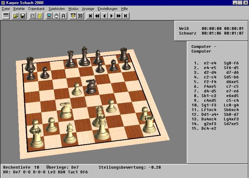 Скриншот из игры Karpov Schach 2000 под номером 3
