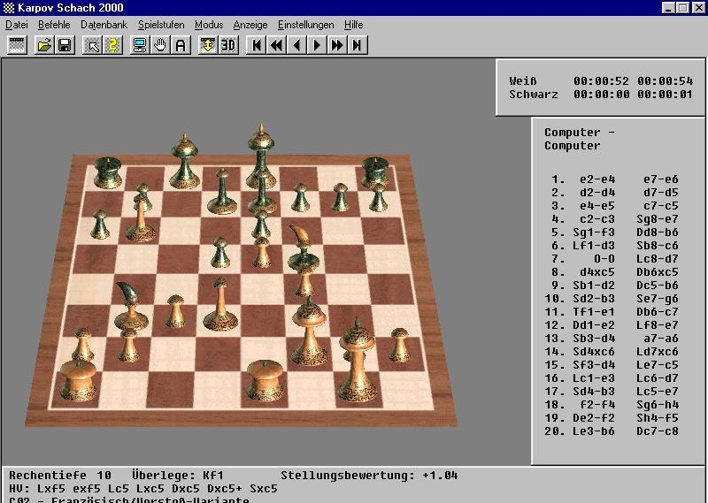 Скриншот из игры Karpov Schach 2000 под номером 7