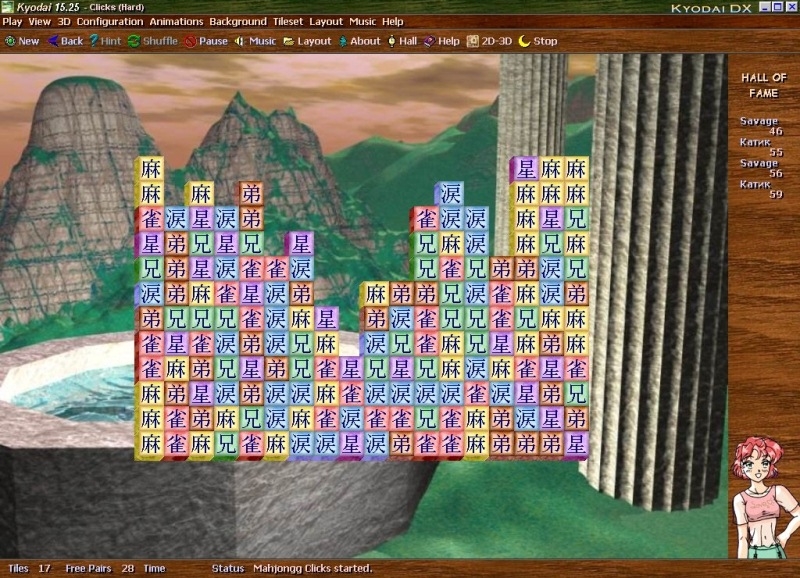 Скриншот из игры Kyodai Mahjongg под номером 18