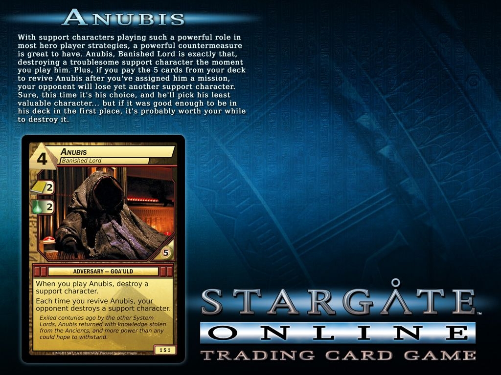 Скриншот из игры Stargate Online Trading Card Game под номером 1