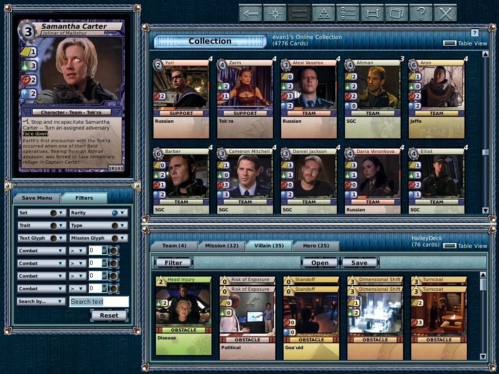 Скриншот из игры Stargate Online Trading Card Game под номером 9