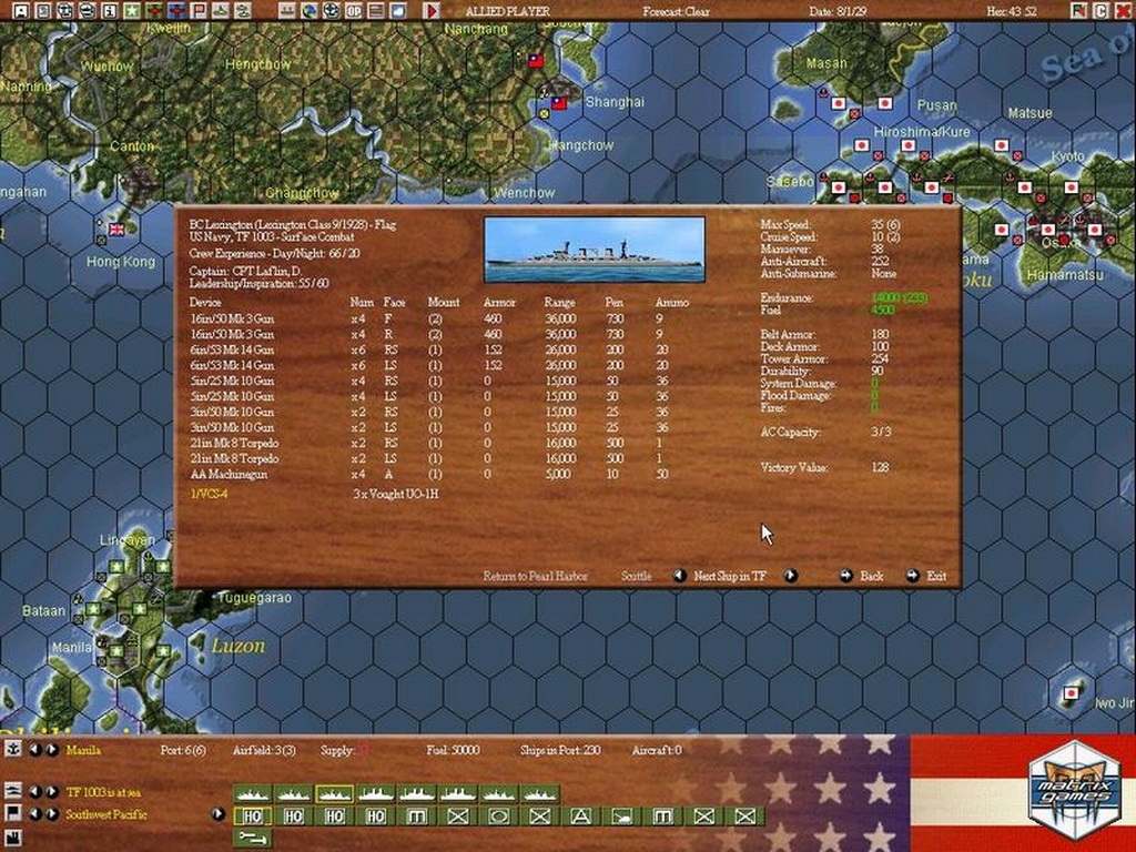 Скриншот из игры War Plan Orange: Dreadnoughts in the Pacific 1922-1930 под номером 17