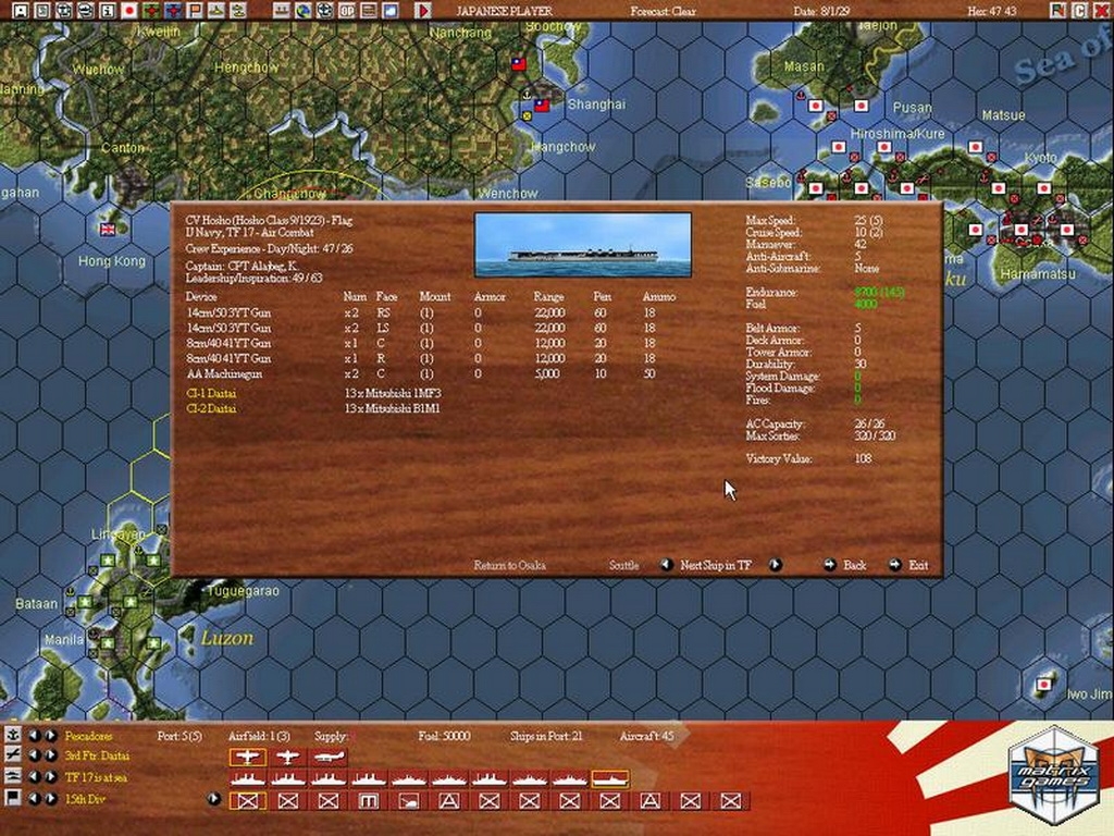 Скриншот из игры War Plan Orange: Dreadnoughts in the Pacific 1922-1930 под номером 4