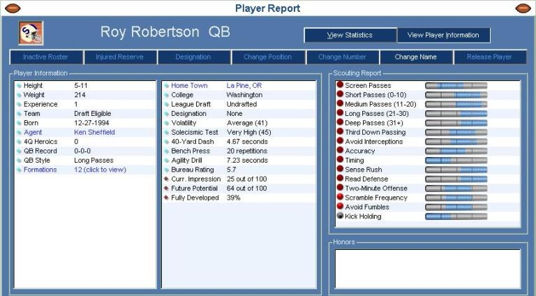Скриншот из игры Front Office Football 2004 под номером 5