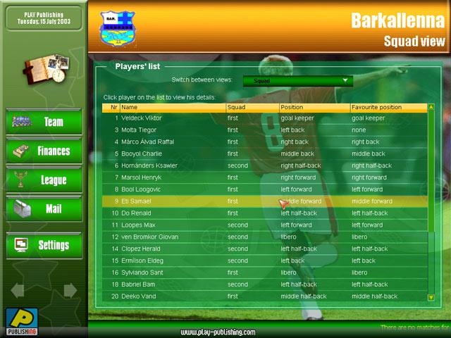 Скриншот из игры Super League Manager 2005 под номером 1